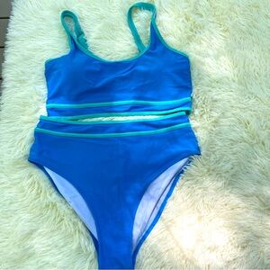 Women’s Blue and Green two Piece Swimsuit. Women’s size medium